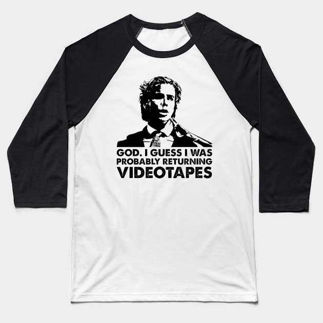 Classic Psycho Returning Videotapes Baseball T-Shirt by TylerJamesArt